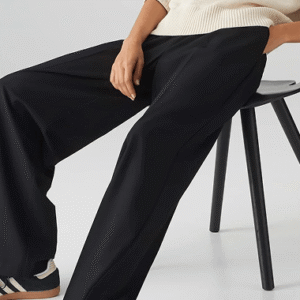 Wide Leg Pants Women Spring Pure Black Korean All-match