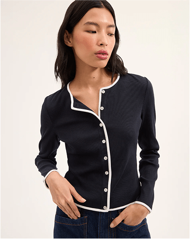 Veronica Beard Wilmer Cardigan in Navy